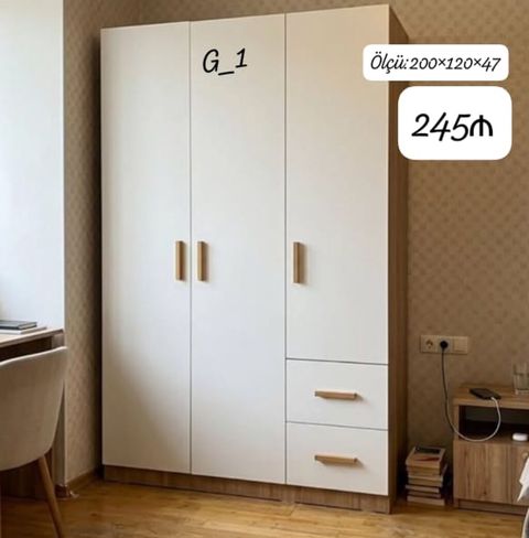 G_1 model şkaf - Ölçü: 200×120×47 sm (şəkildə göstərilən ölçü) — Bakı
