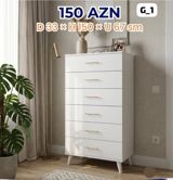 Ağ rəngli, modern dizaynlı şkaf-komod Qiymət: 150 AZN Ölçülər — Furniture