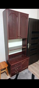 Mebəl: çoxfunksiyalı şkaf-vitrin - Material: ağac teksturalı laminat — Mebel