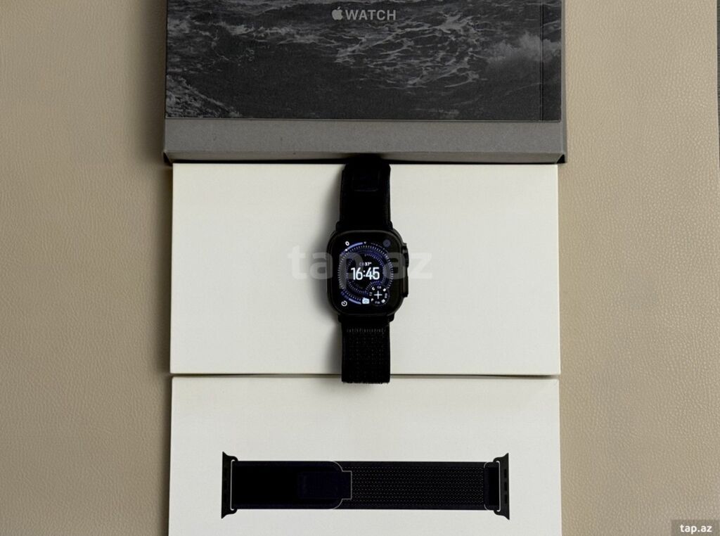 Apple Watch Ultra 2 GPS+Cellular 49mm Black Titanium/Black Trail Loop — Aksesuarlar, Bakı