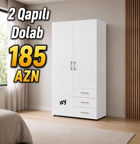 *2 Qapılı Dolab* – Sifarişlə Hazırlanır Ölçü: 80 45× 200 Rəng — Saray