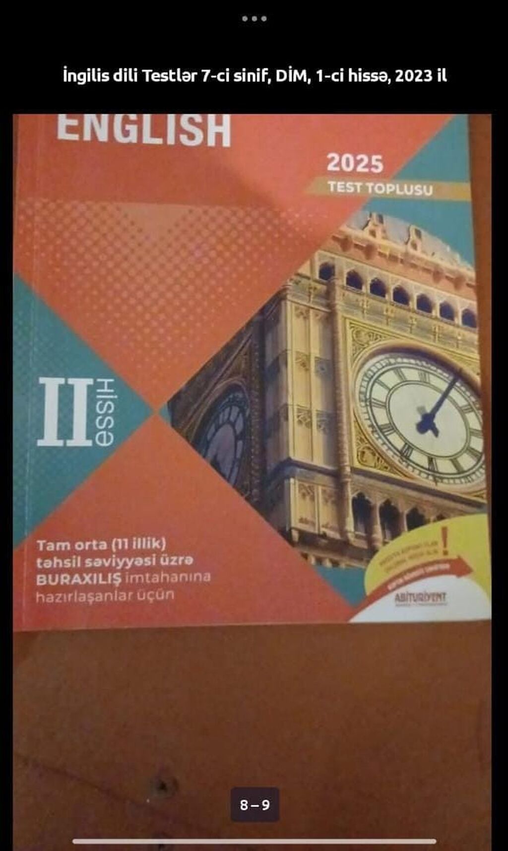Fizika Testlər 11-ci sinif, DİM, 1-ci hissə, 2023 il — Kitablar və jurnallar, Xırdalan (6)