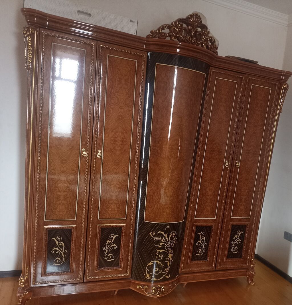 Yataq otağı dəsti – klassik barok üslubunda, zəngin oyma və qızılı — Mebel, Bakı (3)