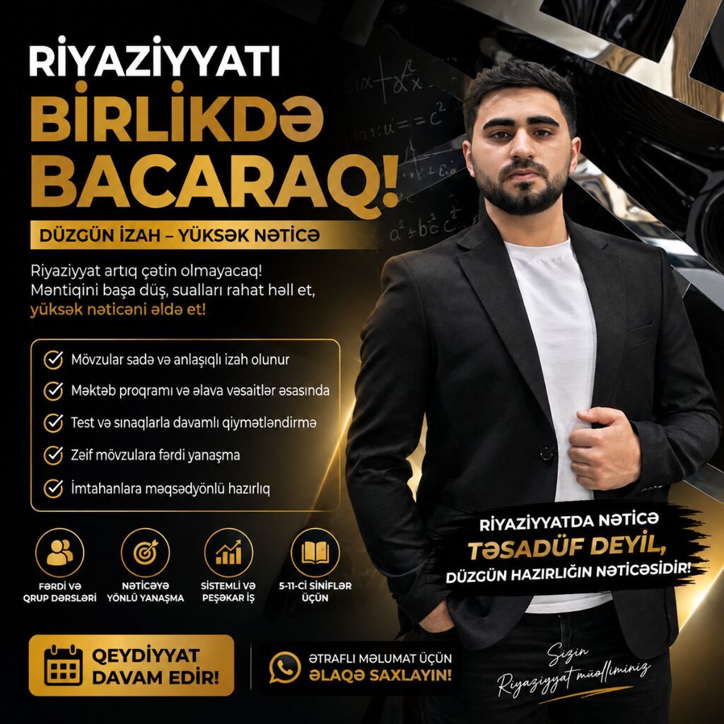 Repetitor, Riyaziyyat, Azərbaycan dili, İmtahanlara hazırlıq, Abituriyent hazırlığı — Təlim, kurslar, Bakı