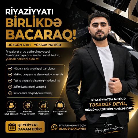 Repetitor, Riyaziyyat, Azərbaycan dili, İmtahanlara hazırlıq, Abituriyent hazırlığı — Bakı