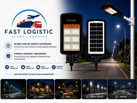 Günəş enerjili LED küçə lampası solar light — Bakı