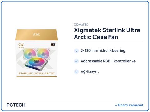 Xigmatek Starlink Ultra Arctic Case Fan (EN40856) — Bakı