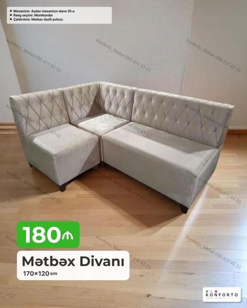 Mətbəx üçün künc divanı - Ölçü: 170 120 sm - Qiymət: 180 — Bakı