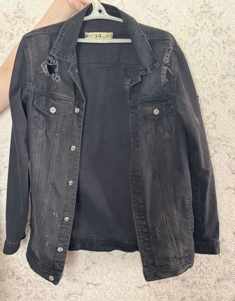Qara cins pencəklər - Model: klassik denim gödəkcə, düyməli ön hissə — Bakı