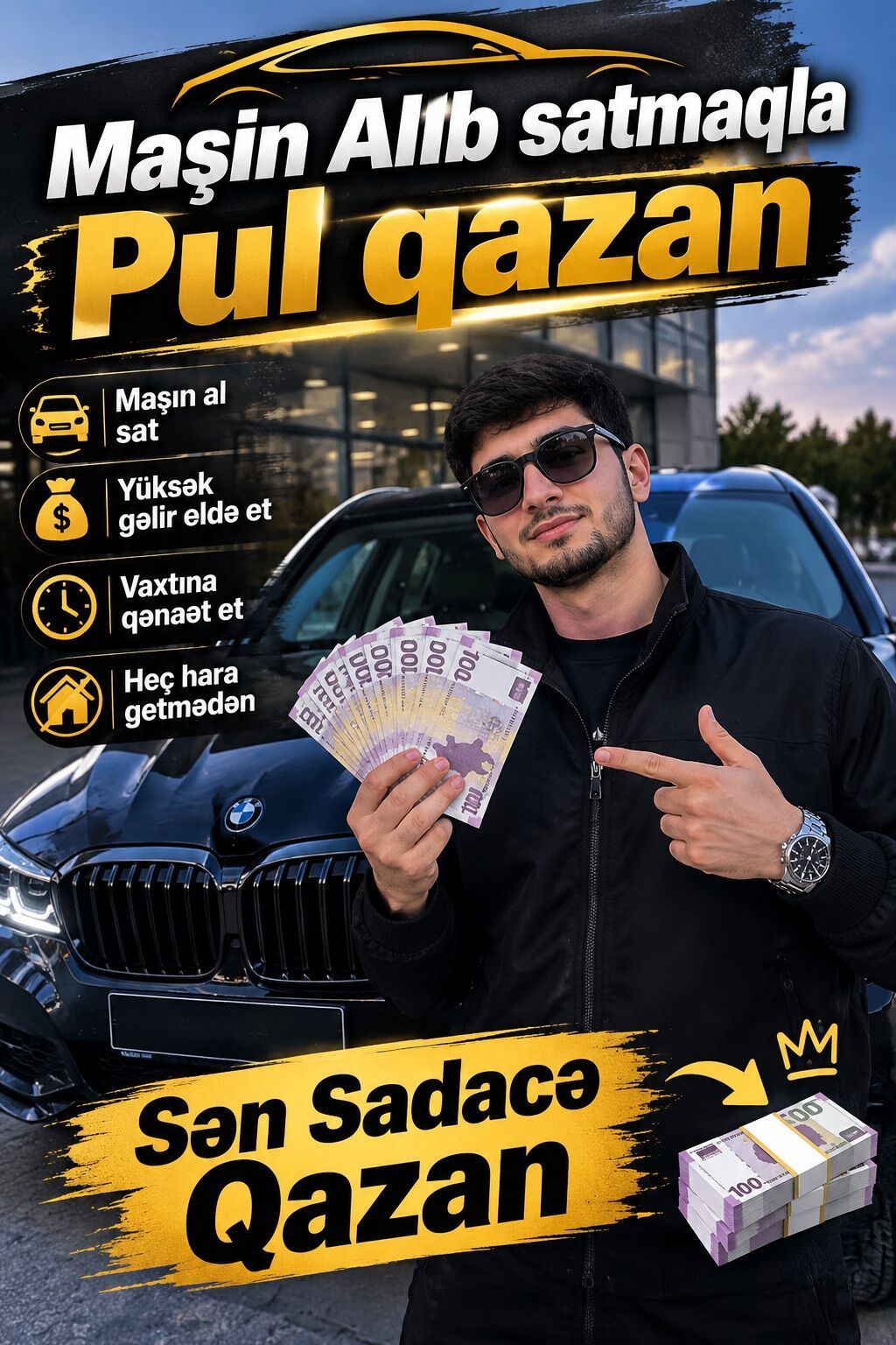 Salam Mənim Əlimdə Tez Tez Bazar Dəyərinən Qat qat Aşagi Maşinlar olur — İş, Bakı
