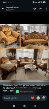 880₼ divan desti Turkiyə istehsalıdır baha alınıb 1il işlənməyib təmiz — Мебель