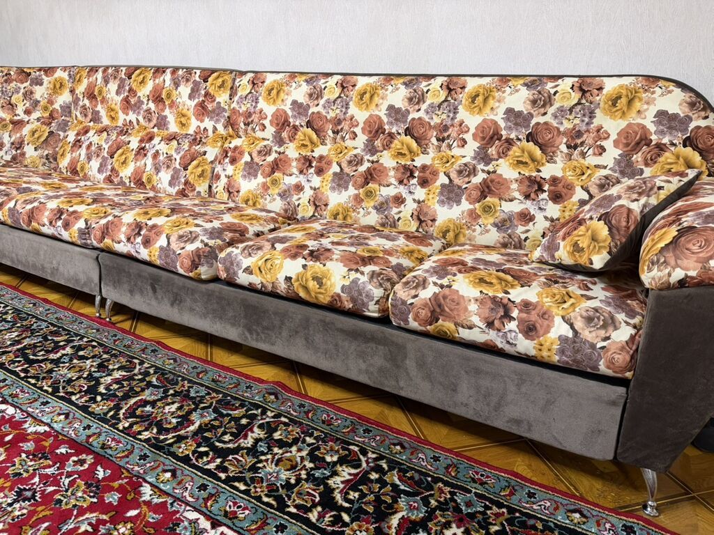 L-formalı künc divan - Dairəvi künc keçidi, hamar konturlar - Metal — Mebel, Bakı (2)