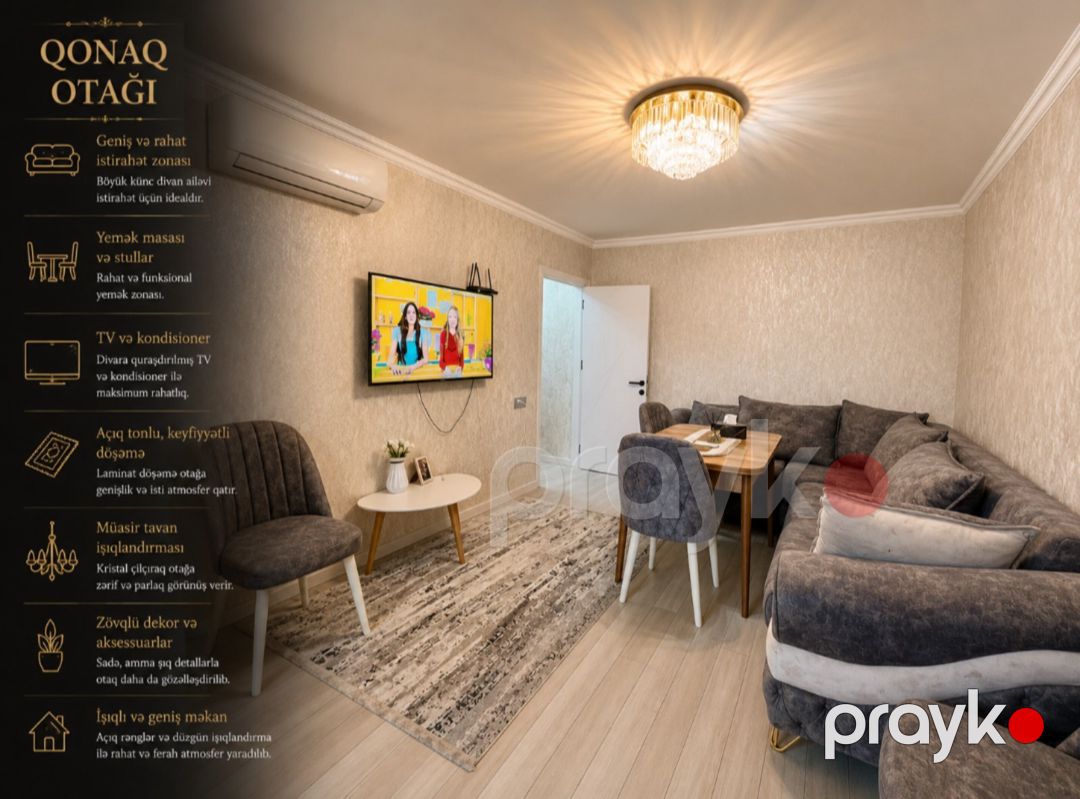 2-otaqlı mənzil, Qara Qarayev m., 45 m² — Mənzil, Bakı (4)