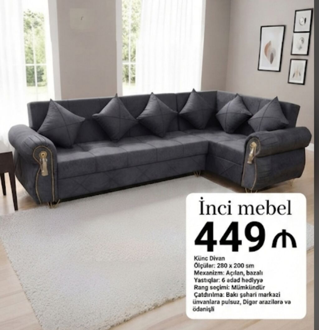 Künc divan, Yeni, Bazalı, Parça — Mebel, Bakı (8)