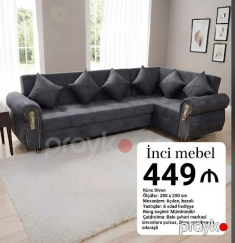 Künc divan, Yeni, Açılan, Bazalı, Parça, Ünvana pulsuz çatdırılma — Bakı