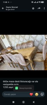 660₼ masa desti 8oturacağı var əla vəziyyətdə razin 1255 zeyno — Мебель