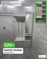 Dəhliz dolabı – 40×200×100 sm - Model: Asma paltar çəngəlləri — Mebel
