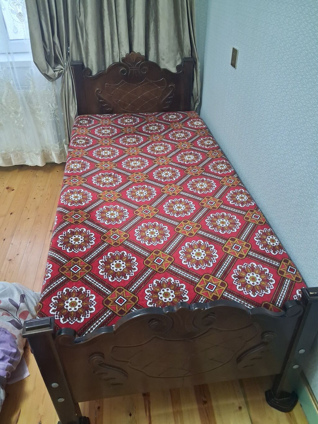 Tək nəfərlik taxt çarpayı – döşəklə - Ölçü: təxmini 90×190 sm (tək — Mebel, Bakı (2)