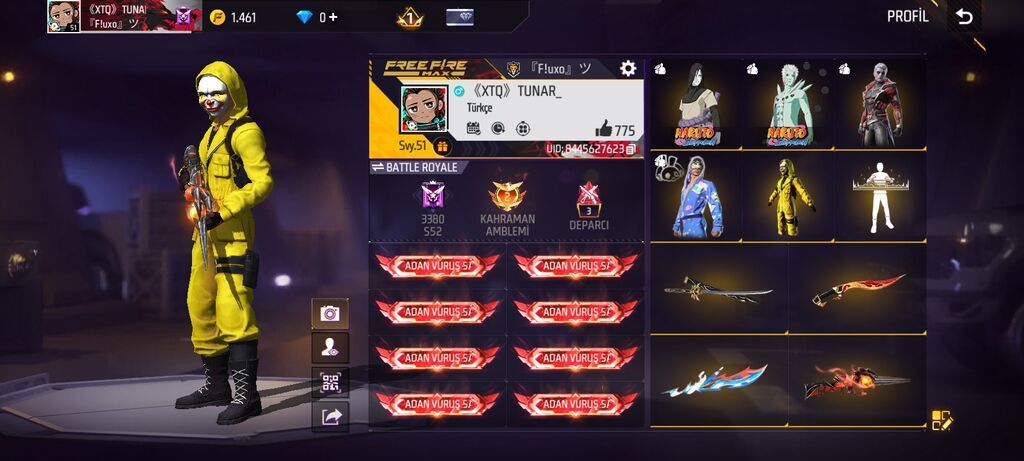 Free Fire hesabı – zəngin kolleksiya və yüksək səviyyəli profil — Digər, Güzdək (2)