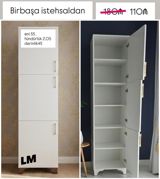 Ağ rəngli çoxməqsədli şkaf - Birbaşa istehsaldan - Ölçülər: eni 55 — Furniture