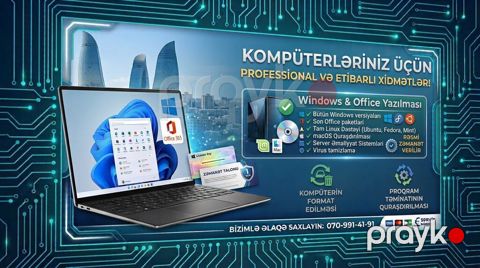 Kompyuterləriniz üçün peşəkar və etibarlı xidmət Noutbuk və masaüstü — Bakı