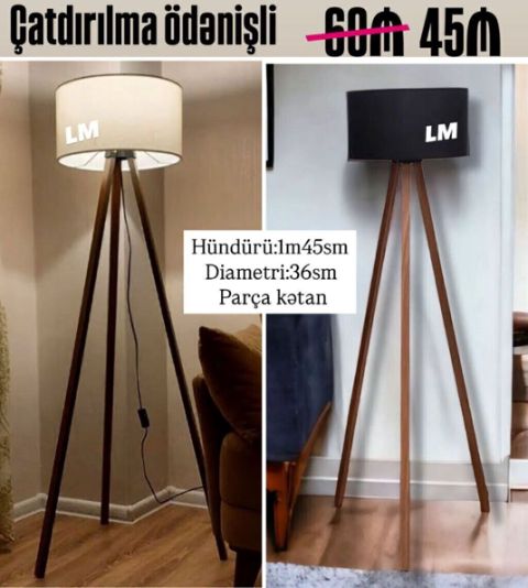 Yeni lampalar Torşer Qiymət 45₼ Ölçü:hün 1m45smxdiametri36sm — Bakı