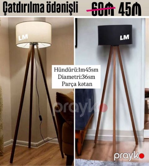 Yeni lampalar Torşer Qiymət 45₼ Ölçü:hün 1m45smxdiametri36sm — Bakı
