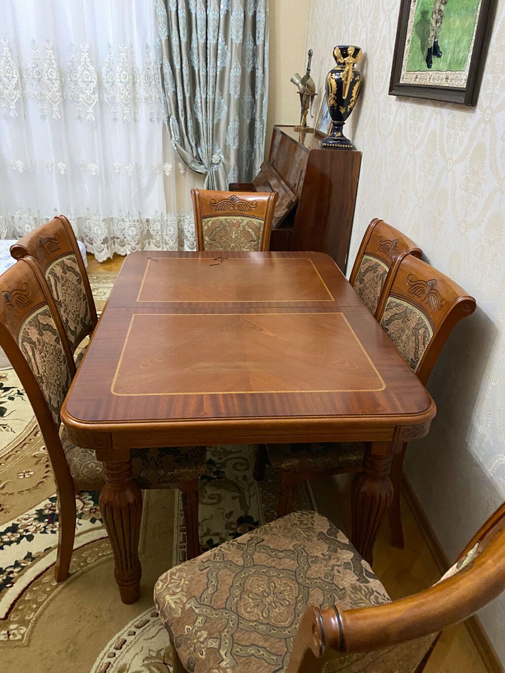 Qonaq otağı üçün, İşlənmiş, Açılan, 6 stul — Mebel, Saray (2)