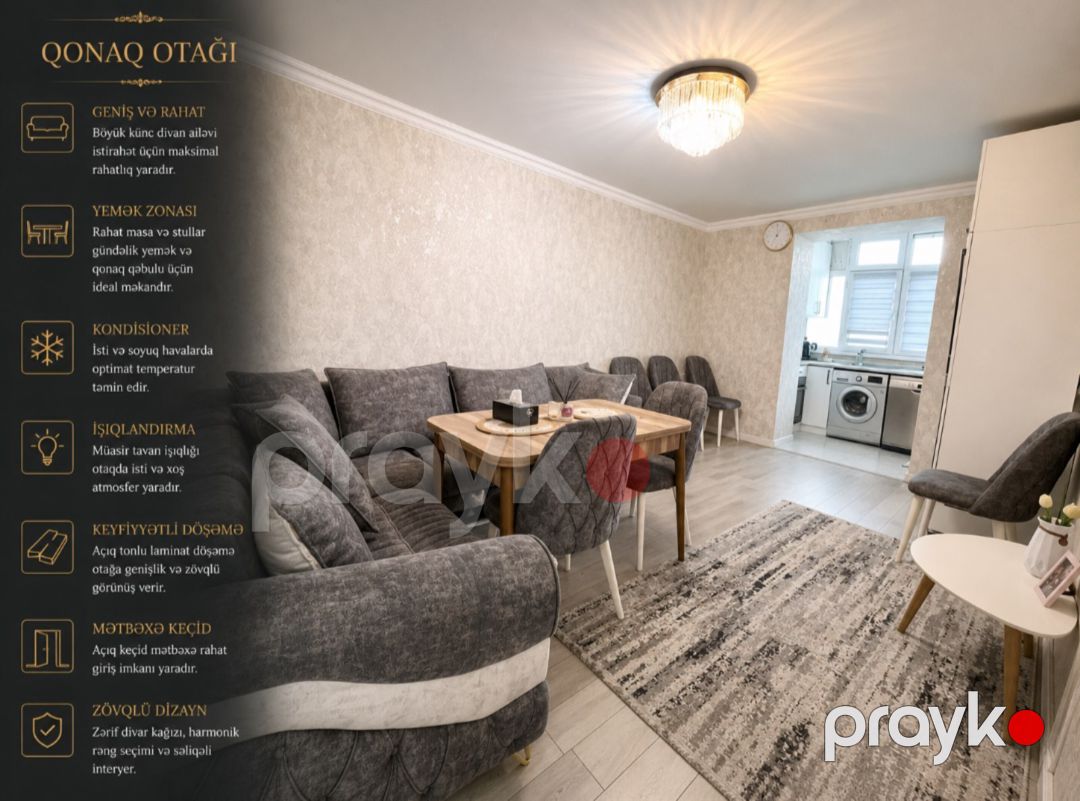 2-otaqlı mənzil, Qara Qarayev m., 45 m² — Mənzil, Bakı (3)