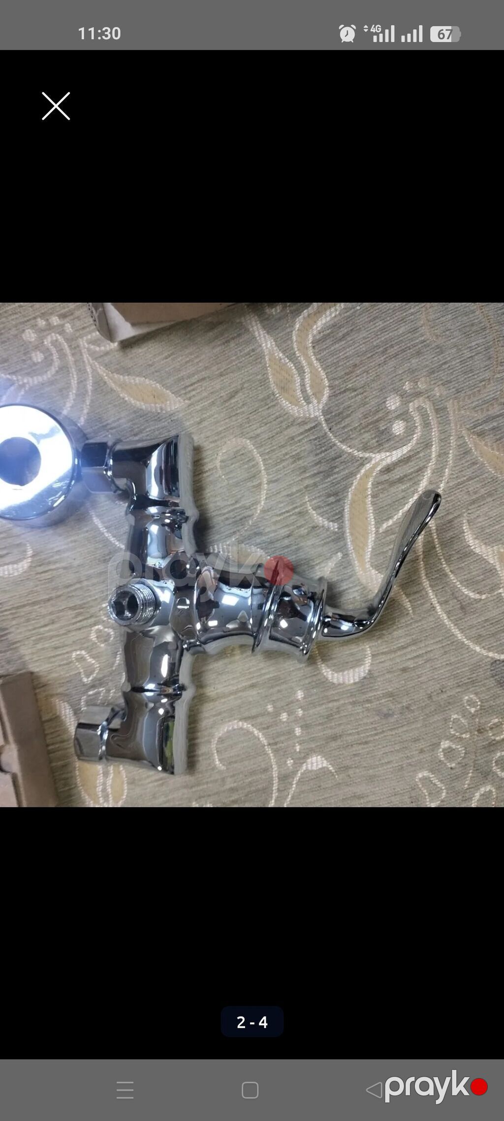 Xrom örtüklü divara quraşdırılan qarışdırıcı kran - Material: möhkəm — Kranlar və mıxaçlar, Bakı (2)