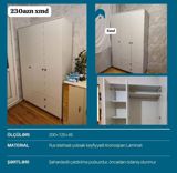 Ağ rəngli üç qapılı paltar dolabı - Ölçülər: 200 120 45 sm — Mebel