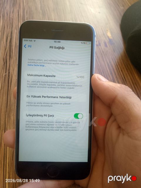 IPhone 6s, 64 GB, Space Gray, Barmaq izi
