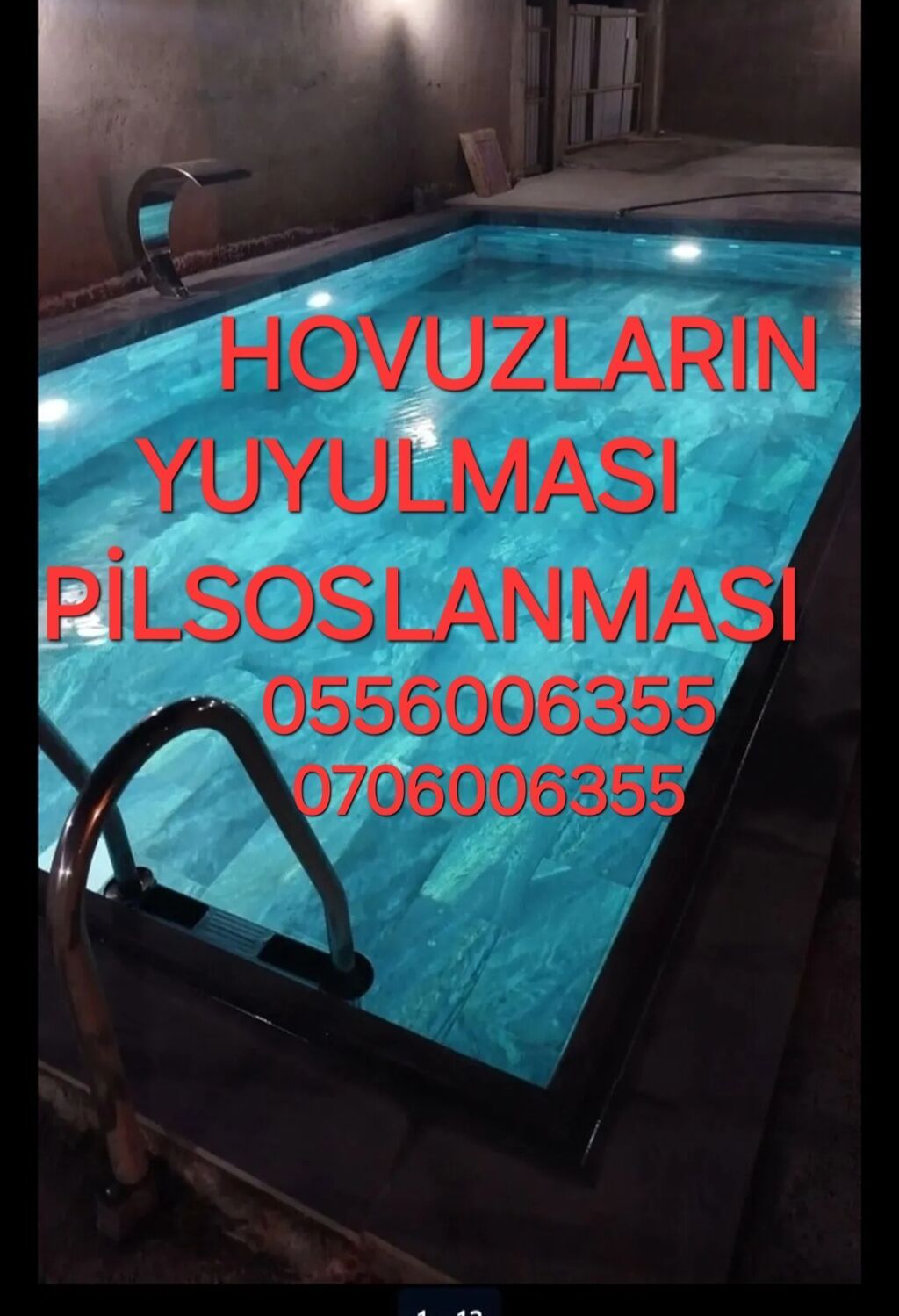 Xidmət: Hovuzların peşəkar təmizlənməsi və pilssoslanması Təsvir — Hovuzlar, Bakı