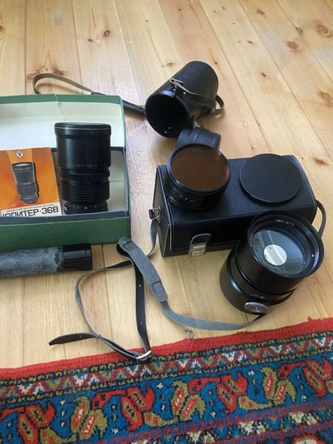 Foto-optik dəst Tərkib: - Jupiter-36B (Юпитер-36Б) teleobyektiv, 250 — Digah