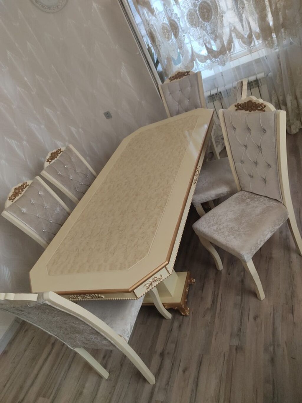 Klassik üslubda yemək dəsti - Komplekt: 1 ədəd düzbucaqlı süfrə — Mebel, Xırdalan (2)