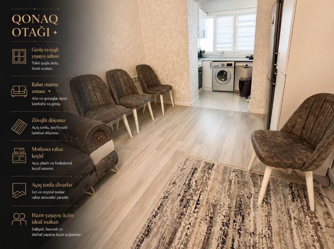 2-otaqlı mənzil, Qara Qarayev m., 45 m² — Mənzil, Bakı (7)