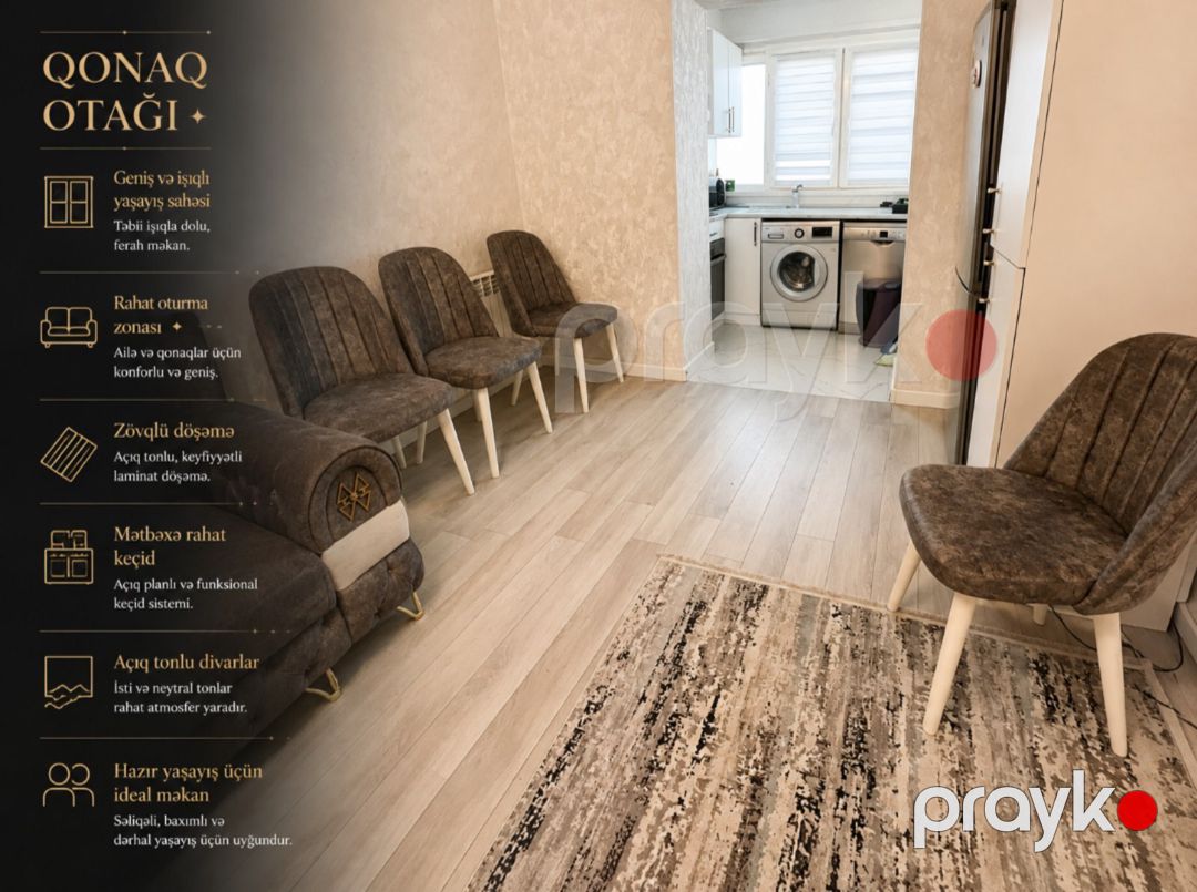 2-otaqlı mənzil, Qara Qarayev m., 45 m² — Mənzil, Bakı (7)
