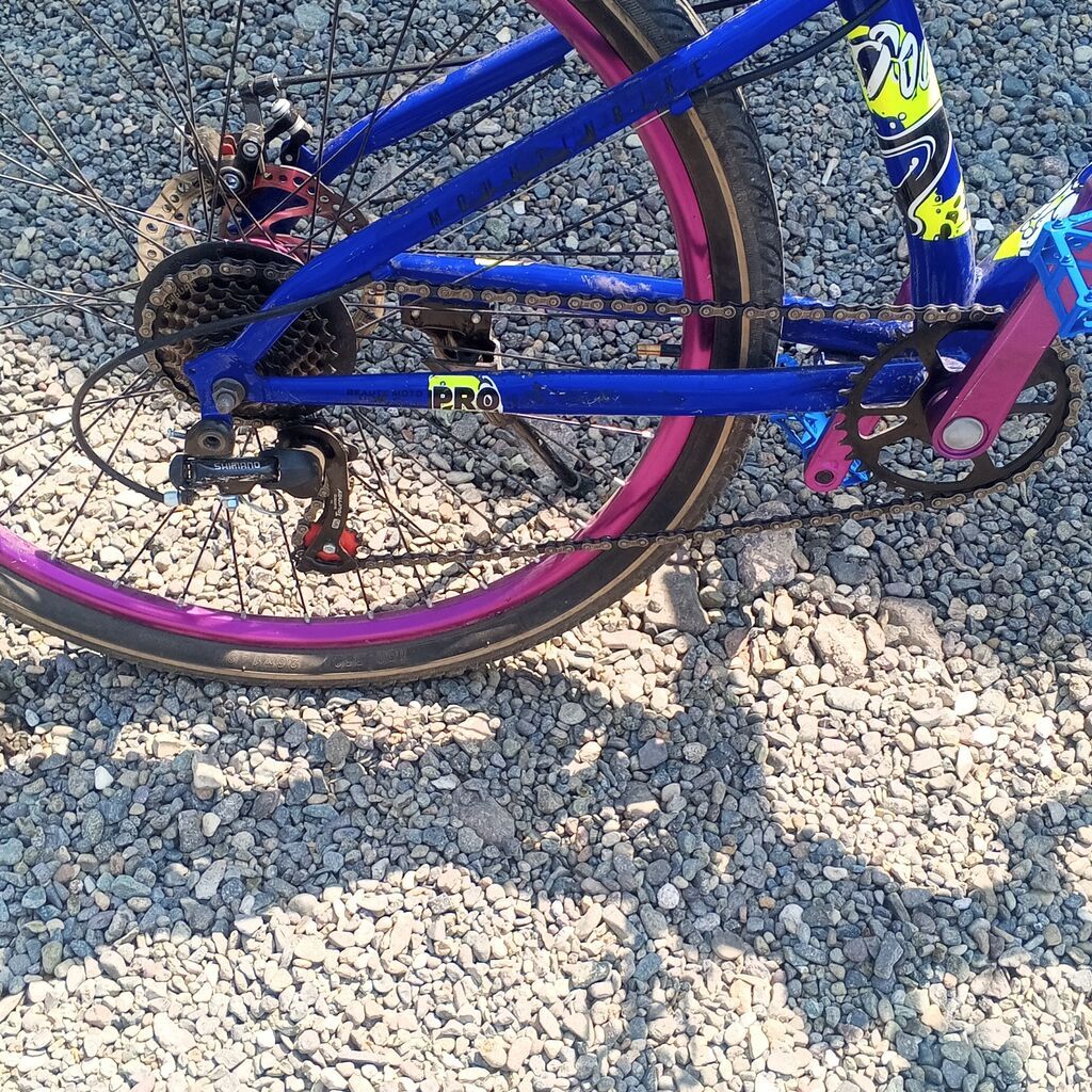 Texniki xüsusiyyətlər: - Çərçivə: Möhkəm MTB tipli, mavi-bənövşəyi — Dağ velosipedləri, Qazax (4)