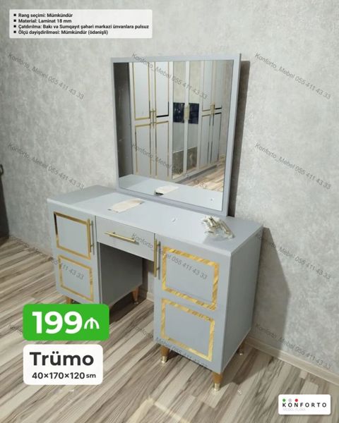 Düz dolab, Yataq otağı üçün, Açılan, Korpuslu, 3 qapılı — Bakı