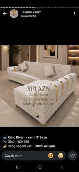 Künc divan, Yeni, Açılan, Bazalı — Mebel