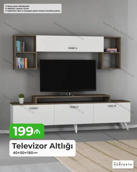 Televizor altlığı və asma modul dəsti Ölçü: 40 50 180 sm — Bakı