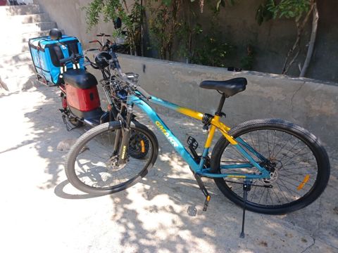 Gmakr Alminum dağ velosipedi - Çərçivə: yüngül alaşımlı, mavi-sarı — Bakı