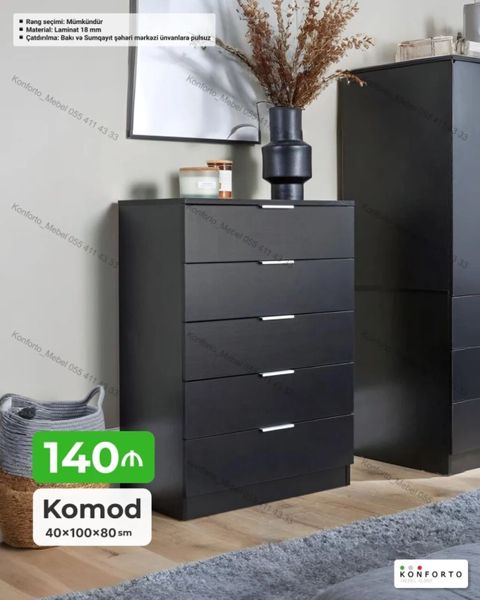 Məhsul: Komod - Ölçülər: 40 100 80 sm - Material: 18 mm laminat — Bakı