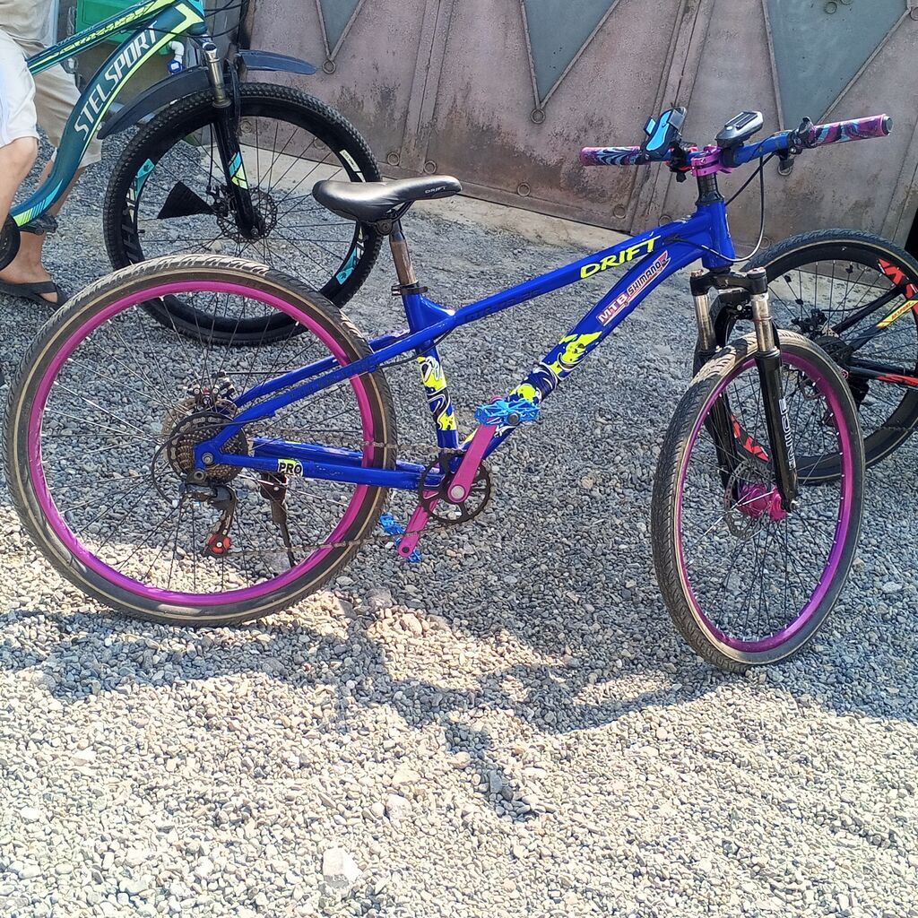 Texniki xüsusiyyətlər: - Çərçivə: Möhkəm MTB tipli, mavi-bənövşəyi — Dağ velosipedləri, Qazax (5)