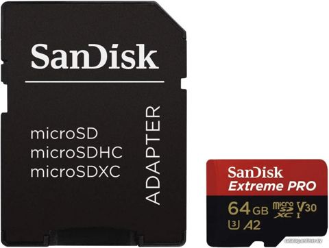 SD Kart "SanDisk 64GB Extreme PRO MicroSDXC Uhs-ı Card with adapter SDSQXCD-64g-GN6MA" — Bakı