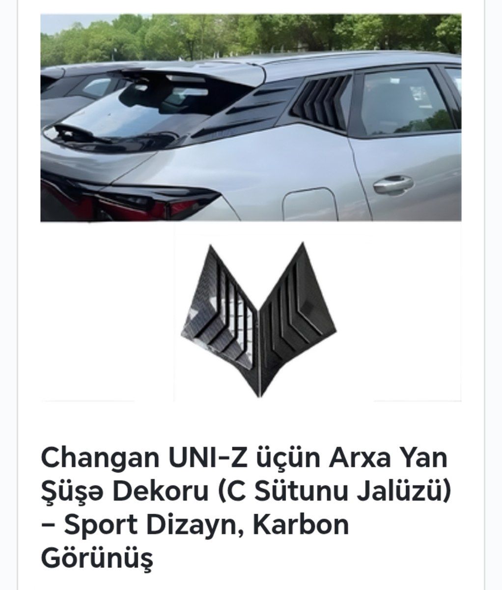 Changan Uni-Z aksesuarları — Ehtiyat hissələri və aksesuarlar, Bakı (8)