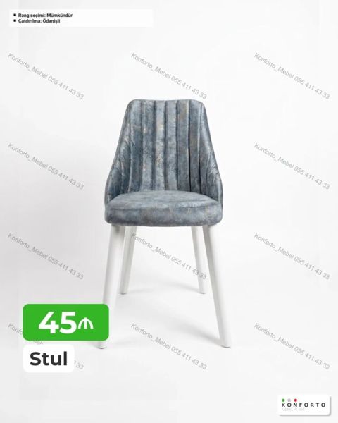 Stul – rahat və zərif dizayn - Yumşaq, şaquli tikişli arxa hissə — Bakı