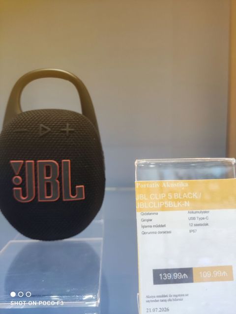 Işləmiş ama ideal vəziyyətdədir JBL Clip 5 portativ akustika Model — Bakı