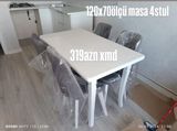 120x70 ölçülü yemək masası + 4 stul dəsti - Ölçü: 120 x 70 sm masa — Furniture