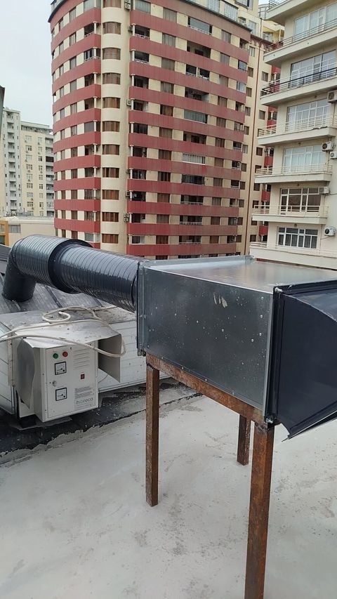 Sənaye tipli havalandırma və hava kanalı sistemi - Damüstü — Bakı